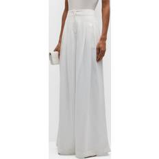 Isabel Marant Ladies White Kaori Wide-Leg Cotton Linen Pants