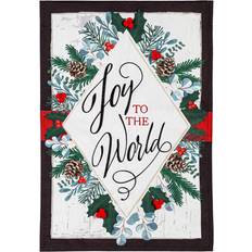 Flags Evergreen Joy to the World Linen Garden Flag Multi