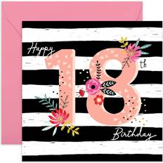 Party Supplies Central 23 Cute 18th Birthday Card for Girls 'Happy 18th Birthday' Pretty Birthday Card for Her Sister Birthday Card Ideal Birthday Card for Daughter Comes with Fun Stickers
