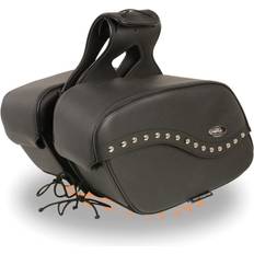 Motorcycle Accessories Milwaukee Leather SH646ZB Black Zip-Off PVC Studded Throw Over Motorcycle Saddlebags
