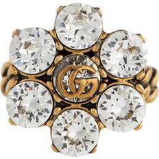 Gucci Women Rings Gucci Double floral embellished ring gold