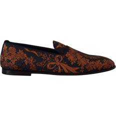Low Shoes Dolce & Gabbana Blue Rust Floral Slippers Loafers Shoes