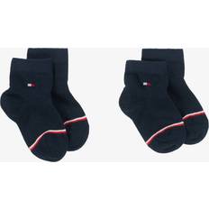 Tommy Hilfiger Blue Cotton Ankle Socks 2 Pack Blue 23-26