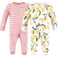Girls - S Jumpsuits Children's Clothing Hudson Baby Unisex Baby Cotton Sleep and Play, Lemon, 6-9 Months
