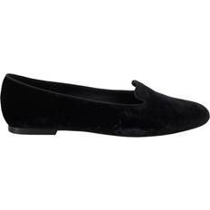 Dolce & Gabbana Women Loafers Dolce & Gabbana Black Velvet Slip Ons Loafers Flats Shoes