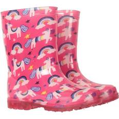 Rain Boots Mountain warehouse Childrens/Kids Splash Unicorn And Rainbow Light Up Wellington Boots Pink