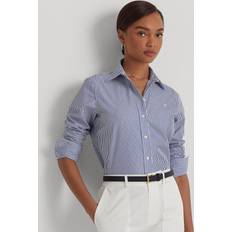 S - Women Shirts Lauren Ralph Lauren Striped Easy Cotton Shirt in Blue/White