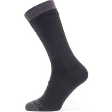 Sealskinz Klær Sealskinz Waterproof Warm Weather Mid Length Sock Black/Grey Cycling Socks