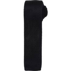 Polyester Slips Premier Mens Slim Textured Knit Effect Tie Black/Blue/Purple