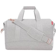 Gray Weekend Bags Reisenthel Allrounder L Large Weekender Bag, Versatile 6-Pocket Padded Duffel, Twist Sky Rose