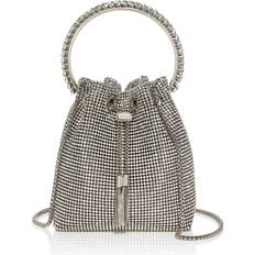 Jimmy Choo Bon Bon Small Crystal Bucket Bag - Silver