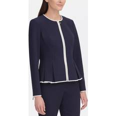 Tommy Hilfiger Women Jackets Tommy Hilfiger Peplum Blazer Midnight/Ivory Women's Clothing Gray