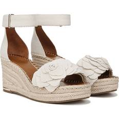 Beige - Women Espadrilles Franco Sarto Women's Clemens Flower Espadrille Wedge Sandals Natural Beige Fabric