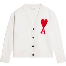 Unisex - White Cardigans Ami Paris Off-White de Cœur Cardigan