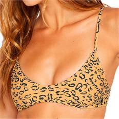 L Tankinis Volcom Women's Yess Leopard Scoop Bikini Top ANIMAL PRINT