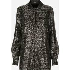 Dolce & Gabbana Polyester Shirts Dolce & Gabbana Sequined shirt black