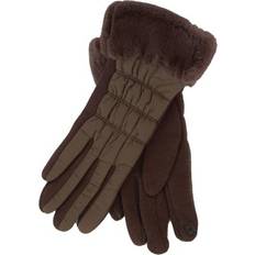 Brown - Women Gloves Eastern Counties Leather Womens Giselle Faux Fur Cuff Gloves