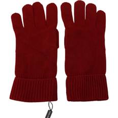 Dolce & Gabbana Red Gloves & Mittens Dolce & Gabbana Red 100% Cashmere Knit Hands Mitten Mens Gloves