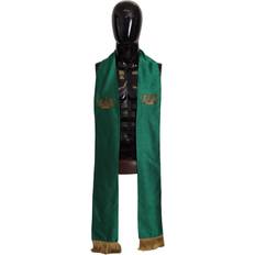 Dolce & Gabbana Polyester Belts Dolce & Gabbana Green Crown Embroidered Shawl Fringe Blend Silk