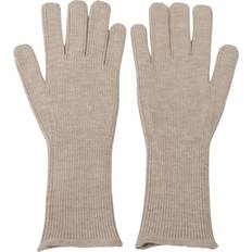 Dolce & Gabbana Men Gloves & Mittens Dolce & Gabbana Ivory Cashmere Silk Hands Mitten Mens Gloves