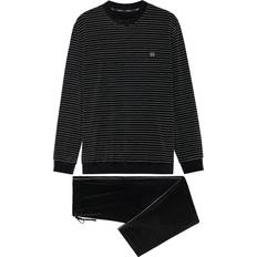 Clothing Hom Norman Velvet Set Black/White Stripes Men's Pajama Sets Multi