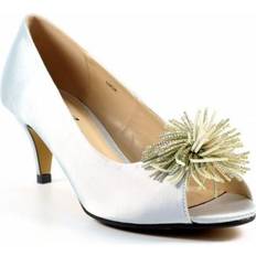 Dame - Sølv Pumps Lunar Womens Lucia Satin Court Shoes