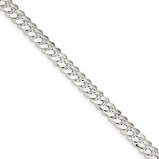 Curved Curb Chain Bracelet - Silver