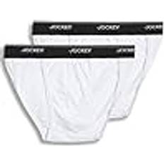 Men - White Panties Jockey Men's Underwear Men's Elance String Bikini Pack, White