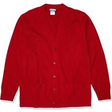 Red - Unisex Cardigans Classroom School Uniforms womens Adult Unisex Cardigan Sweater, Red