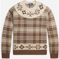 Lin Gensere Polo Ralph Lauren Wool Knitted Crew Neck Sweater Brown Brun