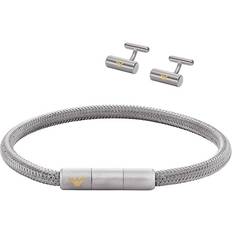 Herren Manschettenknöpfe Emporio Armani Men's Stainless Steel Bracelet and Cufflinks Set