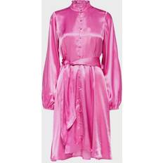 L - Rosa Kjoler Selected Femme Mille-Dana LS Short Dress Phlox Pink