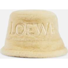 Linen - Men Headgear Loewe Logo shearling bucket hat neutrals