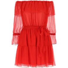 Gucci Red Clothing Gucci Red Chiffon Mini Dress Red