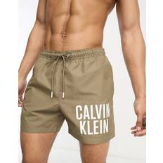 S Badehosen Calvin Klein Swimwear Badeshorts KM0KM00794 Beige Regular Fit