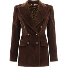 Brown - Women Blazers Dolce & Gabbana Double-breasted corduroy blazer brown