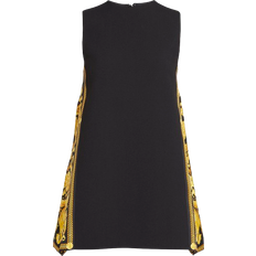 Black and gold dresses Versace Women's Sleeveless Silk-Insert Minidress Black Gold Black Gold