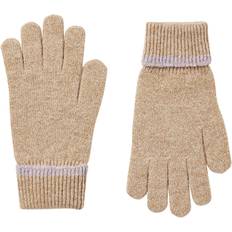 Brown - Women Gloves Joules Women's Womens Eloise Knitted Cuffed Gloves Cream/Brown ONE