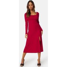 Treningsklær Kjoler Bubbleroom Neija Square Neck Midi Dress Red