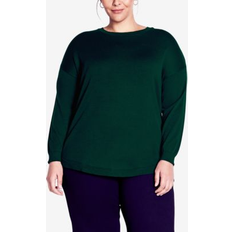 Avenue S Sweaters Avenue SWEATER TULLY CUR HM Green Moss Green Moss