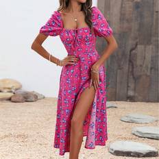 Rosa Kleider Shein Women'S High Slit Floral Print Maxi Dress