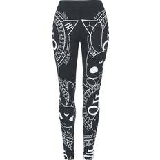 Bomull Leggings Heartless Goth Leggings Cat Craft Leggings til Damer svart-hvit