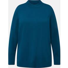 Blå - Dame - Pologensere Ulla Popken Long Sleeves Mock Turtleneck Sweater blue