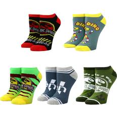 Yellow Socks BioWorld Jurassic Park Classic Logo Mixed Art Women’s 5-Pack Ankle Socks