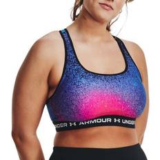 Under Armour B Bras Under Armour Women's Mid Crossback Printed Sports Bra Halogen Blue/Beta/White