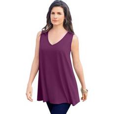 Red Tank Tops Roaman's Plus Swing Ultimate Tank by in Dark Berry Size 30/32 Top