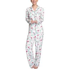 Hanes White Sleepwear Hanes White Orchid Women's Butter Knit Holiday Cardinal Pajama Set, Piece White White