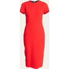 Red Dresses Victoria Beckham Fitted T-Shirt Sheath Dress BRIGHT RED 10 US