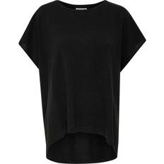 Damen - XXL Capes & Ponchos Part Two Stila Round Neck Short Sleeve Jumper Black