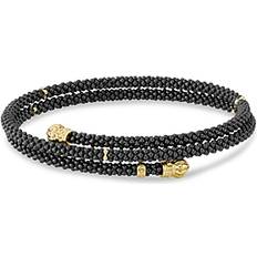 Jewelry Sets Lagos Gold & Black Caviar Collection 18K Gold & Ceramic Coil Bracelet Black/Gold